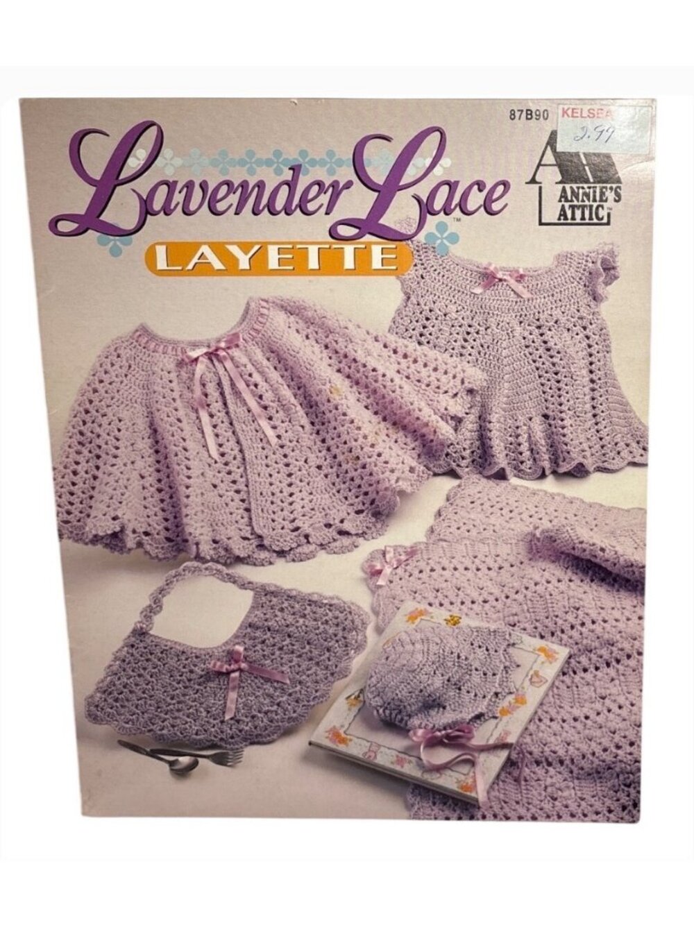 Lavender Lace Layette Crochet Pattern Book Annies Attic 1993 Baby Afghan Clothin